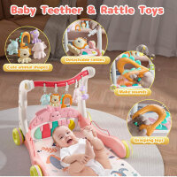 CUTE STONE Spielbogen, Aktivitätscenter, Spieldecke mit Klavier, Bauchlage-Matte, für Neugeborene, fördert Motorik.