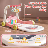 CUTE STONE Spielbogen, Aktivitätscenter, Spieldecke mit Klavier, Bauchlage-Matte, für Neugeborene, fördert Motorik.