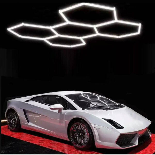 DIY Sechseck-Garage-LED-Licht, 12er-Pack, Deckenleuchte für Garage, Werkstatt, Fitnessstudio, 25packs(5-Hex)