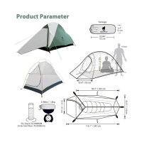 Geertop Ultralight Tent 1P Dome Tent Waterproof Double Layer Portable 3 Seasons Easy Setup
