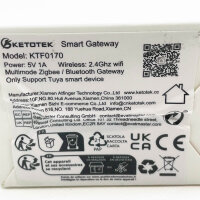 KETOTEK Tuya Gateway Hub, ZigBee WiFi Bluetooth, Smart Life APP, for Tuya compatible devices, versatile control.