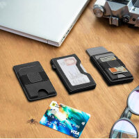 Yositochuan Herren Slim Card Holder Wallet, 2-in-1, RFID Schutz, bis zu 8 Karten, Kohlefaser, ideales Geschenk für Jungen
