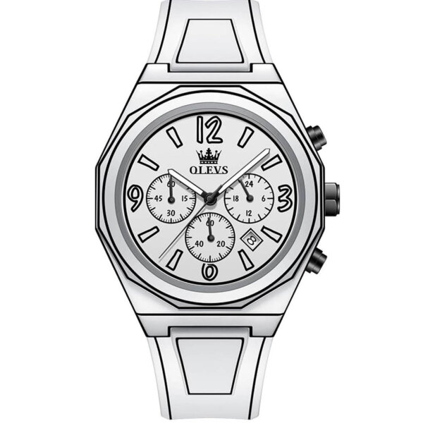 OLEVS Mens Chronograph Quartz Watch with Classic Comic Design and Date Display, 3 ATM Water Resistant