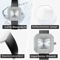 OLEVS Damenuhr, Modellnr. nicht verfügbar, Quarz, quadratisches Zifferblatt, Roségold, wasserdicht, leuchtend, elegant.