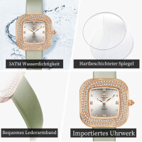 OLEVS womens watch, model no. not available, quartz, square dial, rose gold, waterproof, luminous, elegant.