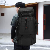 80L backpack, multifunctional, men/women, ideal for hiking, traveling, camping, climbing, with laptop compartment, sporty and practical.