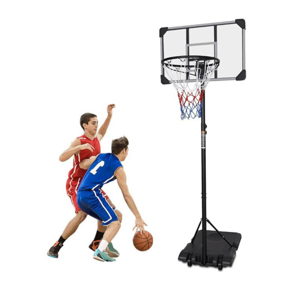GYMFLEX basketball hoop, height adjustable 164-213cm, outdoor, stable backboard, large base, ideal for children and teenagers