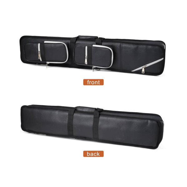 JTVTW Billiard Cue Bag 4 Butts 8 Shafts Black Soft padded, robust, ideal for transport