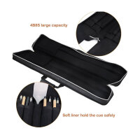 JTVTW Billardqueues Tasche 4 Kolben 8 Schäfte Schwarz Weich gepolstert, robust, ideal für Transport