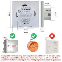 Smart Ketotek WI-FI 3-Gang Switch, White Light Switch, Alexa/Google Assistant Compatible, App Control, Timer