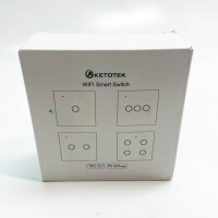 Ketotek Black Wi-Fi Smart Light Switch, kabelloser Lichtschalter, Sprachsteuerung, Zeitplanung, Fernzugriff.