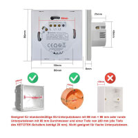 Ketotek Smart Wi-Fi Switch 2 Gang, Compatible with Alexa, Smart Life, Tuya App, White, Light Control