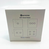Ketotek Smart Wi-Fi Switch 2 Gang, Compatible with Alexa, Smart Life, Tuya App, White, Light Control