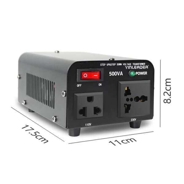 Yinleader USA Spannungstransformator 500 VA Spannungswandler 230 V bis 110 V/110 V bis 230 V vielseitig und kompakt