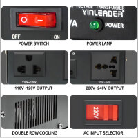 Yinleader USA Spannungstransformator 500 VA Spannungswandler 230 V bis 110 V/110 V bis 230 V vielseitig und kompakt