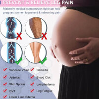 Beister Pregnant Women, M, Compression Tights, 20-30 mmHg, Footless, Elastic Button Band, Abdominal Protection, Class 2