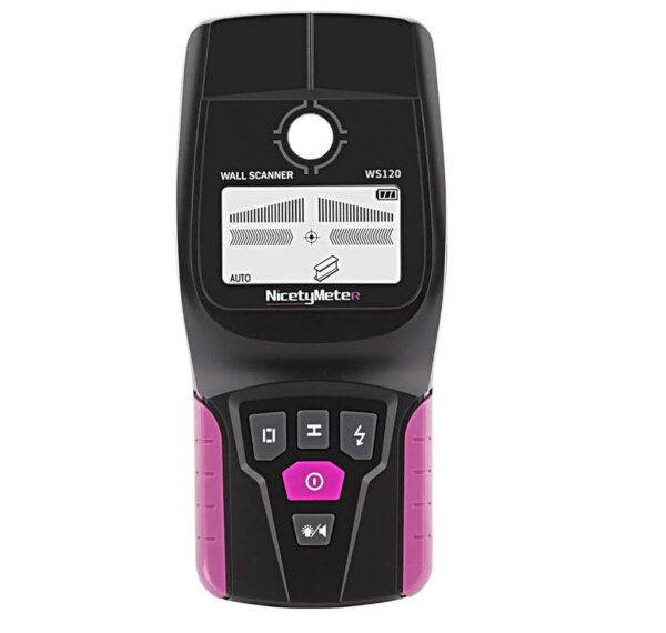 Professional stud detector, wall scanner, for iron and non-fleshy metals, 120 mm, detects aluminum, copper, PVC, wood