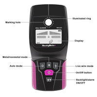 Professional stud detector, wall scanner, for iron and non-fleshy metals, 120 mm, detects aluminum, copper, PVC, wood