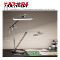 Honeywell H4 Sunturalux LED-Schreibtischlampe, dimmbar, 14W, 3 Farbmodi, 5 Helligkeitsstufen, Touch-Steuerung, Grau