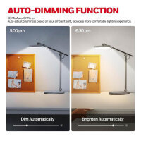 Honeywell H4 Sunturalux LED-Schreibtischlampe, dimmbar, 14W, 3 Farbmodi, 5 Helligkeitsstufen, Touch-Steuerung, Grau