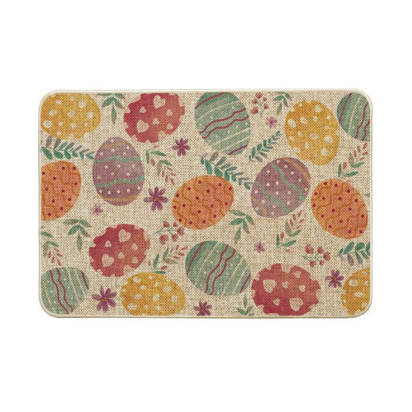 Eucalyptus Artoid Mode, 40 x 60 cm, Carpet, Flowers, Polka Dot Leaves, Easter Eggs, for Kitchen and Home Decoration