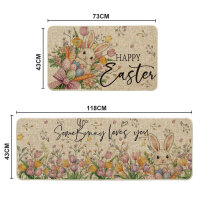 Artoidenmodus Set of 2 kitchen stripes, tulip design, Easter rabbit, washable, 43 x 73 cm and 43 x 118 cm, indoor and outdoor decoration