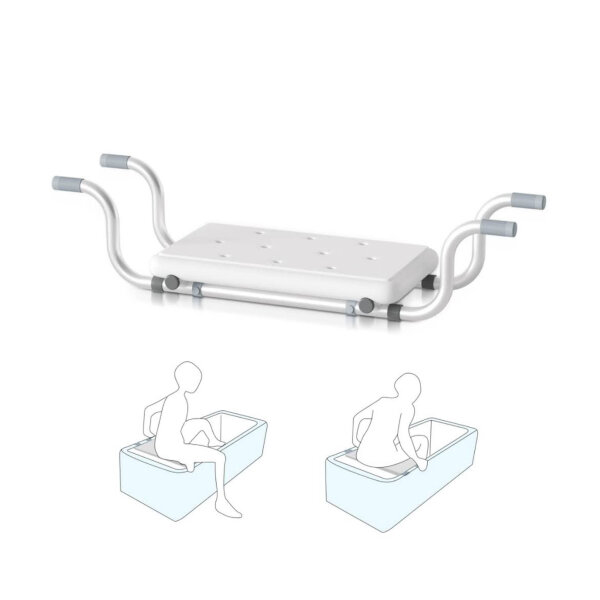 Cecaylie Badewannensitz, verstellbar, Badebrett, Aluminium, rutschfest, bis 136kg Tragfähigkeit