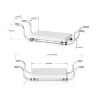 Cecaylie Badewannensitz, verstellbar, Badebrett, Aluminium, rutschfest, bis 136kg Tragfähigkeit