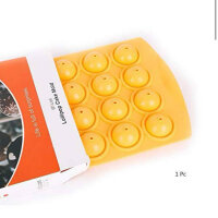 Liflicon silicone mold, 24 cake pops, heat-resistant up to 250 °C, yellow, DIY lollipops, including 50 sticks