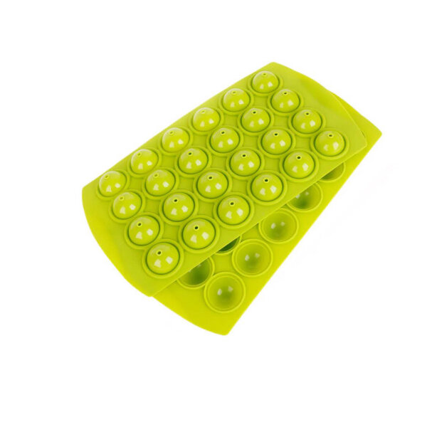 Liflicon silicone mold, 24 cake pops, heat-resistant up to 250 °C, DIY lollipops, green, including 50 sticks