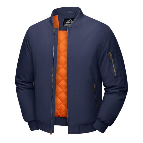 MAGCOMSEN Herren Übergangsjacke XL Militär Bomberjacke Fleece Windjacke Outdoor Dunkelblau