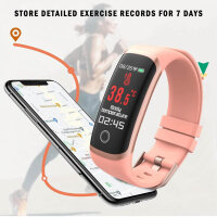 MicLee Fitness Armband Smartwatch IP67, 0.96 Zoll, Pulsmesser, Schrittzähler, für iOS/Android, wasserdicht, Sportuhr