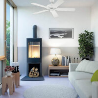 Westinghouse Lighting Deckenventilator 7826940, weiß, Wendeflügel weiß/Rattan, energieeffizient, leise.