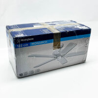 Westinghouse Lighting Deckenventilator 7826940, weiß, Wendeflügel weiß/Rattan, energieeffizient, leise.