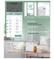 Mxmoonant Kaltvernebelung Aroma Diffuser, 300ml, für ätherische Öle, 300-500m³, App-Steuerung, Timer, ideal für große Räume.