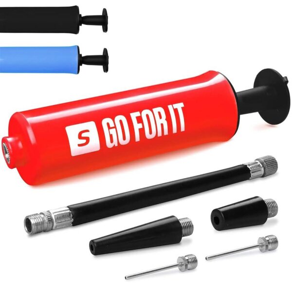 Sportbit ball pump, sports ball pump, with 2 needles, 2 nozzles, extension hose, for basketball, football, volleyball