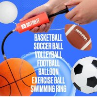 Sportbit Ballpumpe, Sportballpumpe, mit 2 Nadeln, 2 Düsen, Verlängerungsschlauch, für Basketball, Fußball, Volleyball