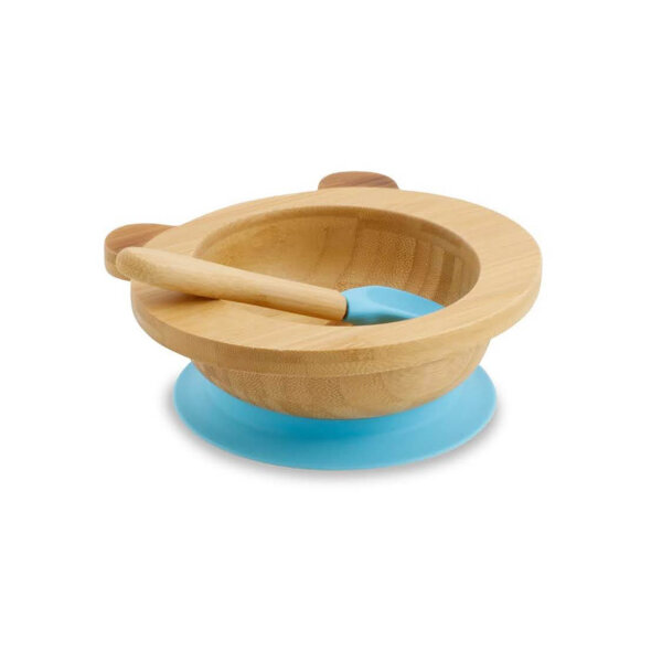 Biozoyg Panda Bear Set, bamboo bowl, bowls with suction cup, spoon, ideal for children, cereal bowl, sustainable.