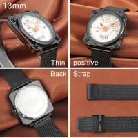 MicLee Herren Uhr, Modellnr nicht verfügbar, Chronograph, quadratisches Zifferblatt, wasserdicht, Edelstahl-Mesh Band, verstellbar.