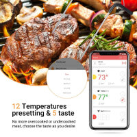 Inkbird IBT-2x, Bluetooth-Grillthermometer, Fleischthermometer, 2 Sonden, digitaler Timer, ideal für BBQ und Kochofen.