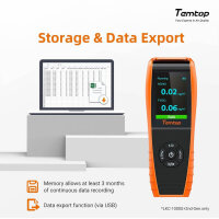 Temtop LKC-1000S+ Air Quality Detector HCHO/PM2.5/PM10/TVOC Indoor Monitor