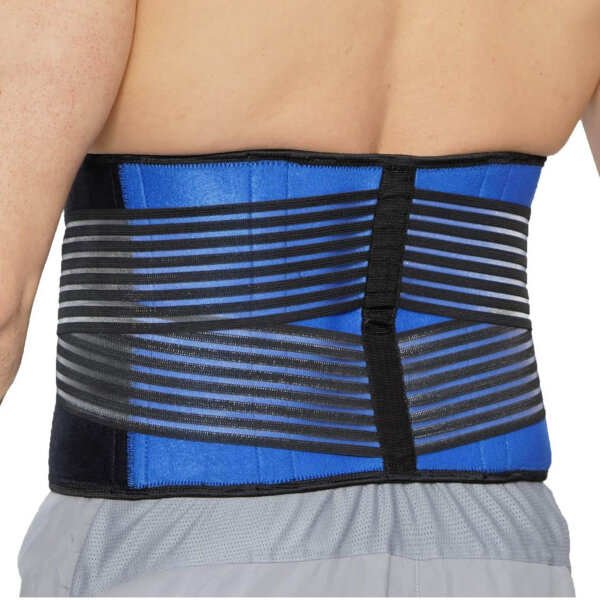 Neotech Care Lumbar Belt, Neoprene, Lower Back Support, Double Compression Band, Blue/Black, Size S