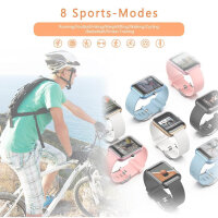 MicLee Smartwatch, model no. not available, fitness tracker, IP68 waterproof, pedometer, 4 watch faces, compatible with Android/iOS