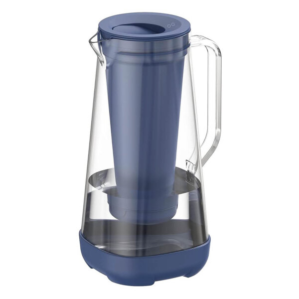 GLACIER FRESH, 3 L, Water Filter Jug, Activated Carbon + Ultrafiltration, Reduces Chlorine, Fluoride, Limescale, Heavy Metals, Blue