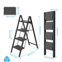 JOISCOPE Klappleiter 4 Stufen Trittleiter rutschfeste...