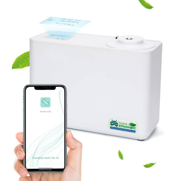 Mxmoonant Aroma Diffuser, 800ml, commercial, for 3000m³, app control, timer, wall mount, HVAC connection, hotel.