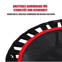 SESAMIS Foldable Fitness Trampoline, Load Capacity 200 kg, Non-Slip, Low Noise, Adjustable Handrail Height, Ideal for Indoor/Outdoor