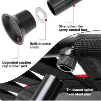 SESAMIS Foldable Fitness Trampoline, Load Capacity 200 kg, Non-Slip, Low Noise, Adjustable Handrail Height, Ideal for Indoor/Outdoor