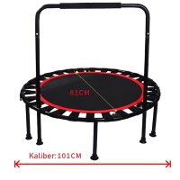 SESAMIS Foldable Fitness Trampoline, Load Capacity 200 kg, Non-Slip, Low Noise, Adjustable Handrail Height, Ideal for Indoor/Outdoor