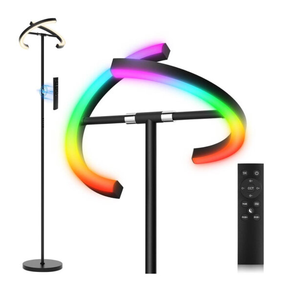 SIBRILLE RGB floor lamp 20W LED dimmable modern ceiling floodlight 1300lm 3000K-6000K with remote control for living room bedroom office